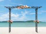 206*41*216cm Iron 16mm Tube Flat Top Courtyard Iron Arch Black 07933223
