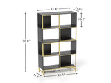 4-Tier Storage Shelves, Bookcase Display Storage Shelf Corner Shelf for Small Space, Living Room W2167P192775