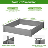 Raised Garden Bed 48x48x10'', Outdoor Wood Planter Box Over Floor, Tool-Free Assembly 41505190