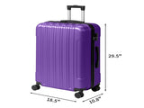 ABS Trolley Case 20in 24in 28in 3PCS Suitcase Set Vertical Striped Frosted Case Suitcase Purple 89769441