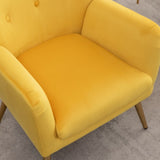 Sovarol Velvet Button-Tufted Wing Back Accent Chair, Yellow T2574P164253