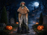 5.7FT Halloween Animated Grim Reaper Decoration, Sound Activated Moving Head & Swinging Hands, Scary 47866860