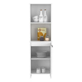 Eiffel Kitchen Pantry, Two External Shelves, Single Door Cabinet, Two Interior Shelves White -White B20091907