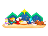 9FT Lighted Christmas Inflatable Decoration, Inflatable Nativity Scene with Starry Night Backdrop, 57994703
