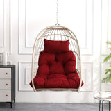 Outdoor garden rattan egg swing chair hanging chair PE hanging chair red W2500P231669