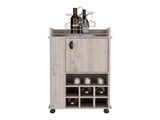 Bar Cart with 6 Built-in Wine Rack and Casters, Light Gray B097120590