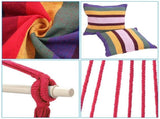Distinctive Cotton Canvas Hanging Rope Chair with Pillows Rainbow 12850155