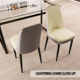 63 "medieval modern cream style MDF dining table and PU dining chair set 6. Assemble Desktop and 61294361