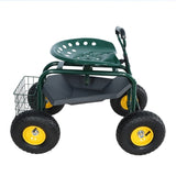 ZNTS Garden trolley Rolling work chair with wheels, garden stool for planting, 360 degree swivel seat, W227P207221