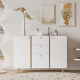 Sideboard Buffet Cabinet with 3 Drawers & 2 Doors,47.24"Buffet Cabinet with Adjustable Shelves W2282P220585