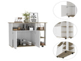 Benton 4-Shelf Kitchen Island Light Oak and White B06280428