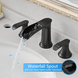 Bathroom Faucets for Sink 3 Hole Black 8 inch Widespread Bathroom Sink Faucet with Pop Up Drain W1932P182993