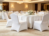30-Pack Ivory White Stretch Spandex Folding Chair Covers, Universal Fitted Slipcovers, Removable & 33043843