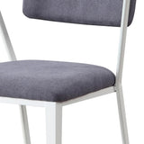 ZNTS Grey and White Open Back Upholstered Office Chair B062P182688