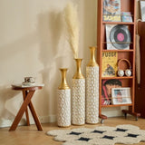 Floor metal vase modern style decoration home white metal vase set of 3 gorgeous home decoration W2796P255600