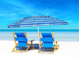 8 Ft Beach Umbrella With UV Protection 16-Ribbed Windproof Frame 67702970
