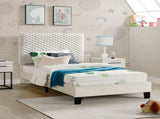Findlay Plush 3D Upholstered Platform Bed in White Dove, Twin T2574P241783