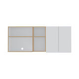 Corinto 59" Wide Two - Door Wall Cabinet with Four Shelves, Drying Rack Dish for Kitchen, Garage, B070P286437