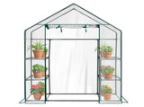 Mini Walk-in Greenhouse with PVC Cover, 4-Shelf Indoor Outdoor Planting Green House for 87986712