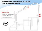 4 Step Ladder with Handrail, Swimming Pool Ladder Above Ground, 660 lb Load Capacity RV Steps with 53062981