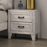Contemporary White Wash 1pc Nightstand Bedroom Melamine Bedside Table Black Bar Pull Furniture B011P326726