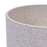 Handmade Ceramic Planter Set of 2, 11" & 8" Diameter, White with Vertical Ridges, for Aquatic Plants W3273P322550