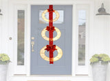 Christmas Wreath Set 3 Festive Wreaths with 450 LEDs, Red Ribbon, IP44 Weatherproof, No Assembly, 08194404
