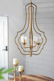4 - Light Metal Chandelier, Hanging Light Fixture with Adjustable Chain for Kitchen Dining Room W2078138931
