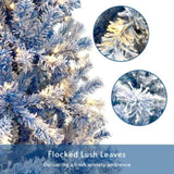 6FT Pre-Lit Hinged Artificial Fir ChristmasTree, Xmas Snow Flocked Artificial Holiday Christmas PX292921AAM