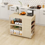 ZNTS Kitchen Island Cart,Rolling Serving Utility Trolley Cart Modern Kitchen Island with Storage Drawer W688P194208