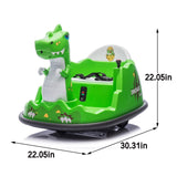 12V Kids Ride On Bumper Car W/Parents Control,Dinosaur Shape & Element Design,2WD,Spray With W1578P268994