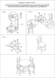 ZNTS Counter Height Dining Table w Storage Shelve 4x Chairs Padded Seat Unique Design Back 5pc Dining Set B011P145833