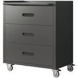 ZNTS Heavy-Duty Metal Storage Cabinet with Wheels - 3 Drawer Tool Cabinet for Garage, Office, and Home T2398P242683