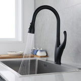 ZNTS Kitchen Faucet with Pull Down Sprayer Matte Black, High Arc Single Handle Kitchen Sink Faucet , W1177125175