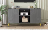 U-Can Modern TV Stand for TVs up to 55 Inches, Entertainment Center Media Console,Adjustable Shelf, N724P198517E