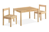 Della 3-Piece Solid Wood Kids Table & Two Chair Set, Natural B022P174730