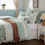 9 Piece Cotton Percale Comforter Set Aqua Queen B03596964