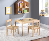 Della 3-Piece Solid Wood Kids Table & Two Chair Set, Natural B022P174730