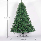 ZNTS 6ft Artificial Christmas Tree Full Natural Spruce PVC Fir Tree Foldable Metal Stand Unlit Green 06449085