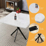 Square Table, Mid Century Modern Square Table for 4-6 Person, Coffee Table for Kitchen W578P242961