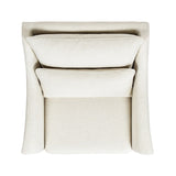 Ada 38" Flared Arm Contemporary Armchair with Lumbar Pillow, Flax White Linen B2719P238346