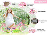 Multiple Colors,Girls Bike with Basket for 7-10 Years Old Kids,20 inch wheel ,No Training Wheels W1019P171907