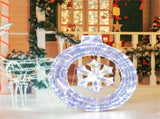 33 Inch Lighted Snowflake Wreath Christmas Decoration 68465668