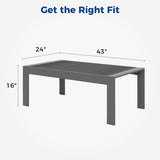 All-Weather Aluminum Outdoor Coffee Table, Modern Coffee Table for Outside, Rectangle Patio Coffee B082P232966