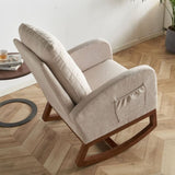 ZNTS 27.56'' Wide Linen Rocking Chair Accent Chair in Beige Color W57934386