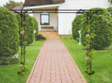 206*41*216cm Iron 16mm Tube Flat Top Courtyard Iron Arch Black 07933223