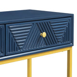 TREXM Modern Sleek Console Table Two Drawers with Stripe Design for Living Room and Entryway N715P201976M