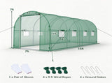 Walk-in Tunnel Greenhouse 1577 FT, Galvanized Steel Frame with 8 Mesh Windows & Roll-Up Zipper 27845206