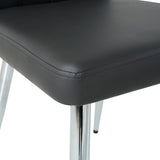 Modern Charcoal PU dining chair, cloth upholstered chair, electroplated metal chair legs, suitable W210P224293