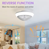 ZNTS 15 Inch RGB Dimmable Led Enclosed Ceiling Fan with Light Modern Bladeless 6 Speed Remote Control for 06607496